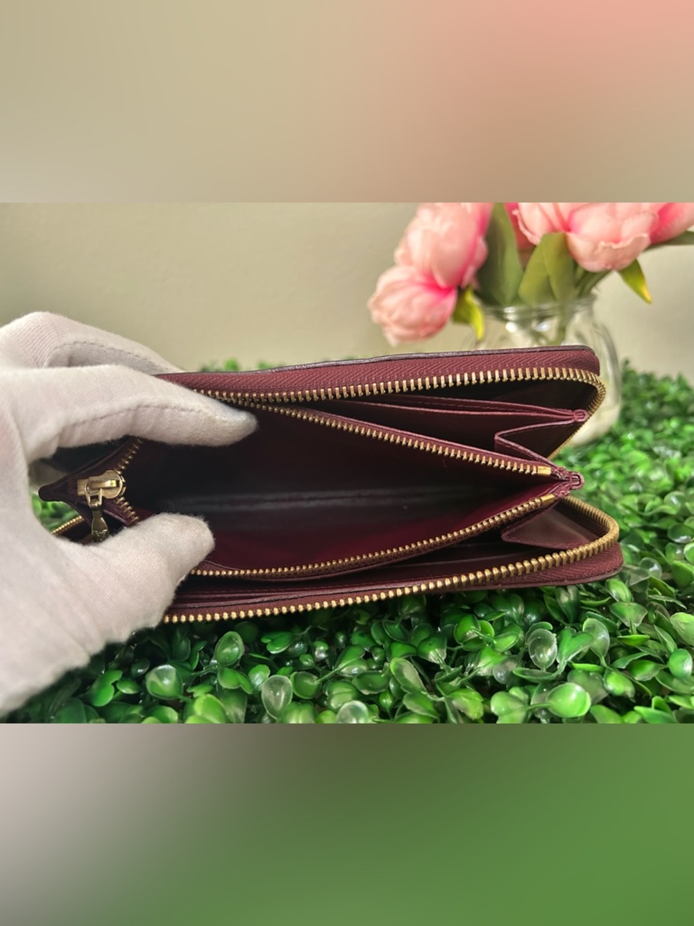 Louis Vuitton Vernis Monogram Zippy Wallet Amarante Patent Leather Zip Around - Picture 17 of 17